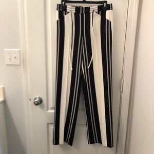 Wide leg striped pants